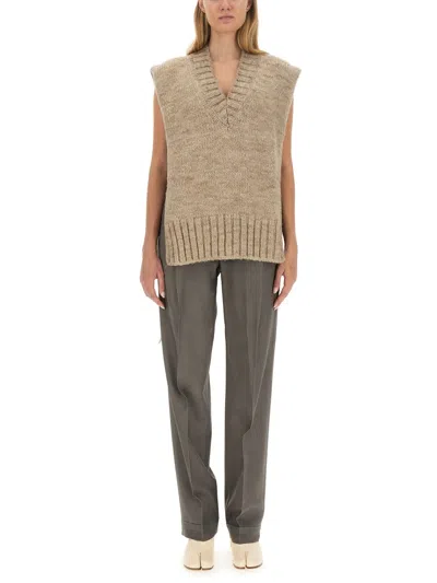Maison Margiela Knitted Vest In Animal Print