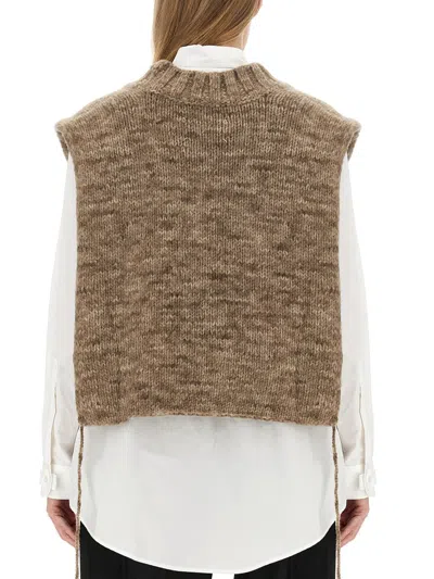Maison Margiela Botanical Dye Knit Vest In Gray