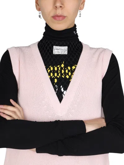 Raf Simons Knitted Vest In Pink