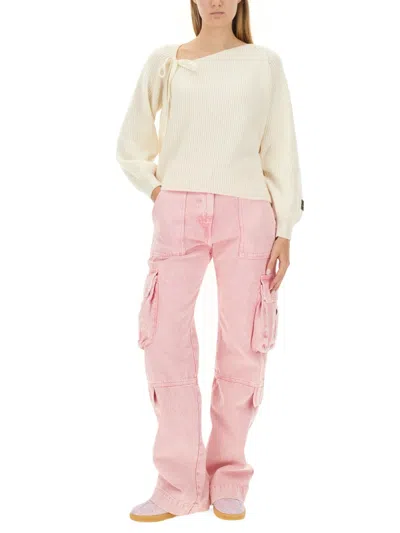 Msgm Knotted Sweater In Neutral