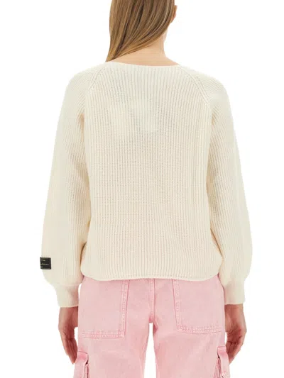 Msgm Knotted Sweater In Neutral