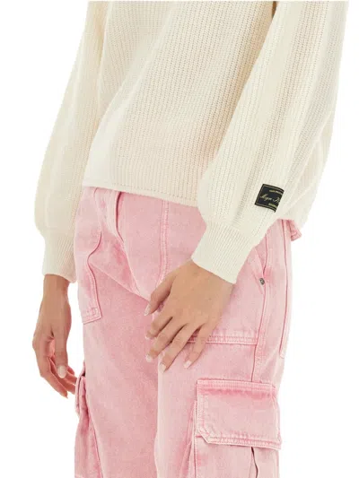 Msgm Knotted Sweater In Neutral