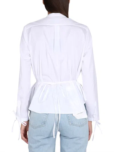 Aspesi Korean Collar Shirt In White