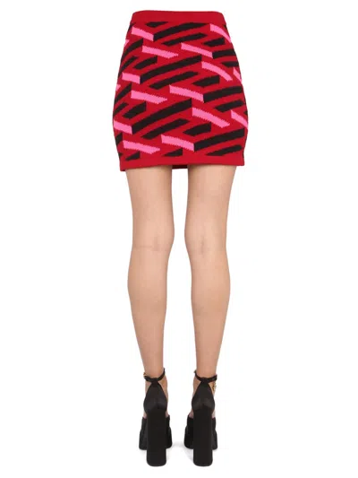 Versace La Greca Knit Skirt In Multi