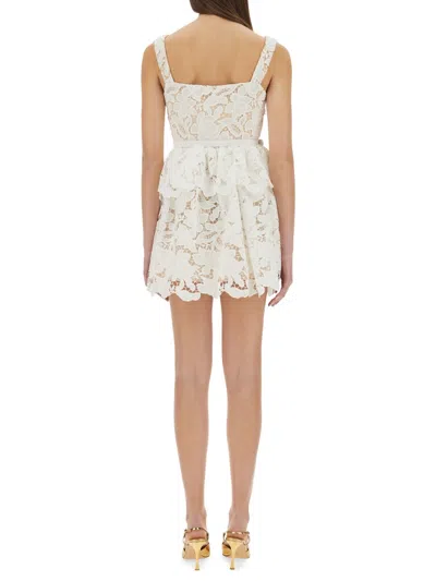 Self-portrait Self Portrait 'lace' Dress In White Polyamide Blend Women In White