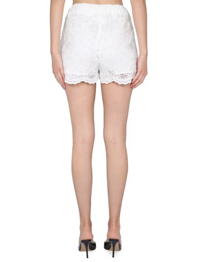 Msgm Delicate Lace Shorts With Scalloped Hem In Multi