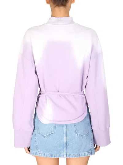 Attico Cotton Sweatshirt In Purple