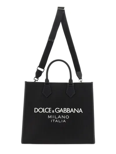 Dolce & Gabbana Large Rubberized Logo Top Handle Bag