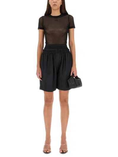 Alexander Wang Layered Boxer Shorts With Stretch Low Waist In Blue