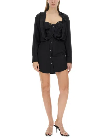 Alexander Wang Layered Chemisier Dress In Black