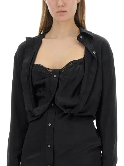 Alexander Wang Layered Chemisier Dress In Black