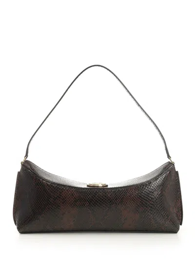 Jacquemus Le Calisson Crocodile-effect Leather Shoulder Bag In Brown