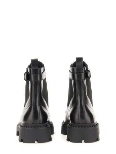 Ash Black Leather Amphibian With Rugged Sole