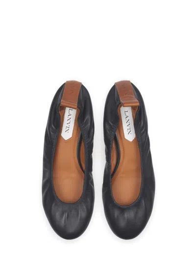 Lanvin Leather Ballerinas In Black