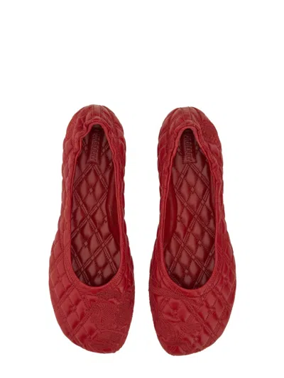 Burberry Women Leather Ballerina In Red