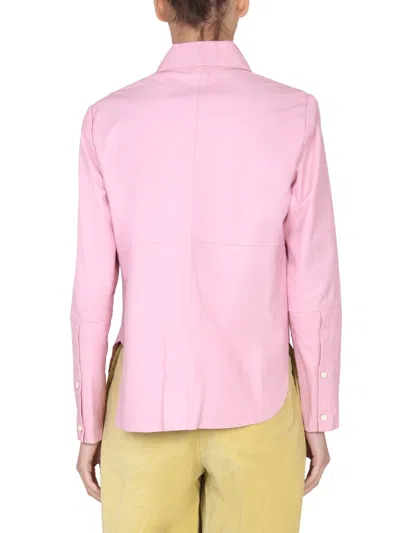 Alysi Leather Jacket In Pink