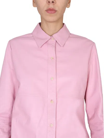 Alysi Leather Jacket In Pink