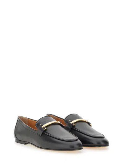 Tod's Leather Loafers With Subtle Gold Accent
