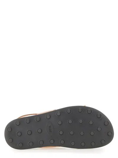 Tod's Leather Sandal In Brown