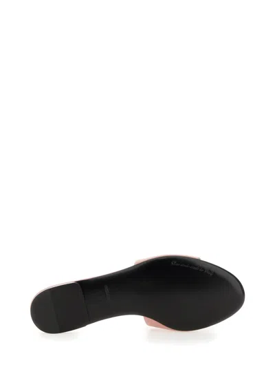 Dolce & Gabbana Dg Logo Leather Flat Sandals In Pink