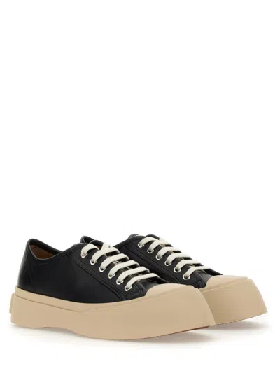 Marni Black Smooth Leather Sneakers In Black