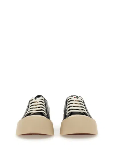 Marni Black Smooth Leather Sneakers In Black