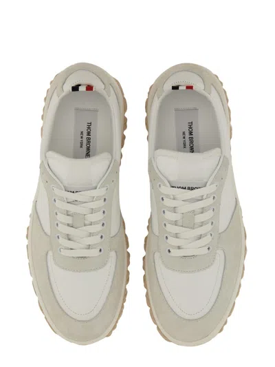 Thom Browne Leather Sneaker In Brown