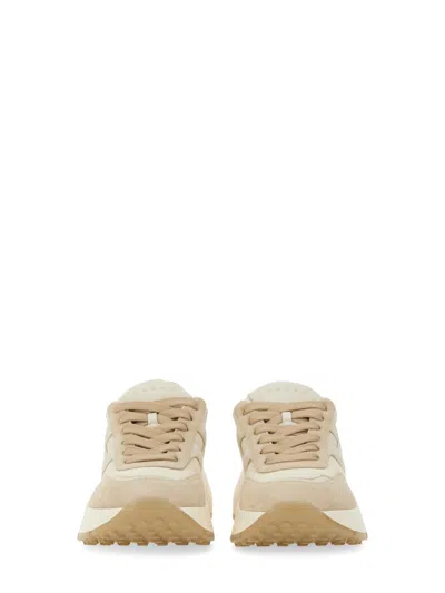 Hogan Leather Sneaker In Nude