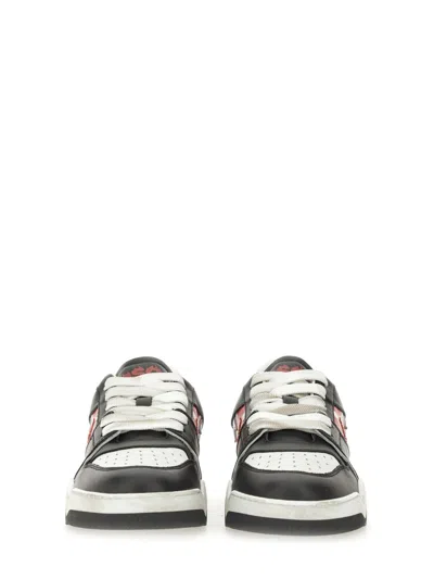 Dsquared2 Black Sneakers With Distressed Effect And Logo On The Heel