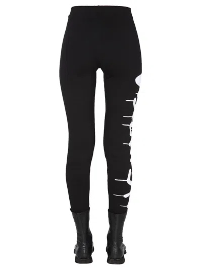 Disclaimer Leggings With Logo Print In Black