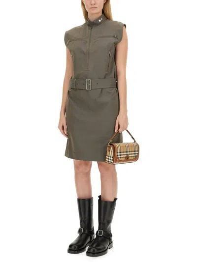 Burberry Linen Dress In Green