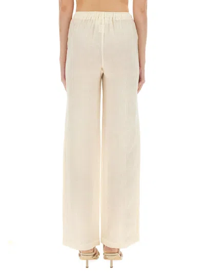 120% Lino Pantalone In Lino In Neutral