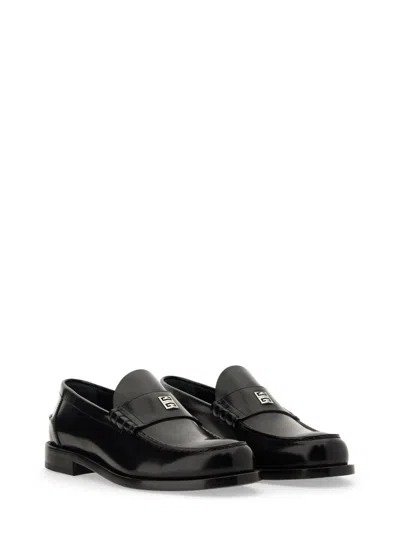 Givenchy Black Loafers With 4g Detail In Leather Man In Black