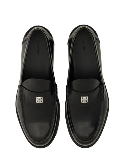 Givenchy Black Loafers With 4g Detail In Leather Man In Black