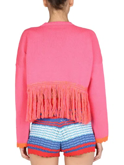 Gallo 1927 Logo Embroidery Sweater In Pink