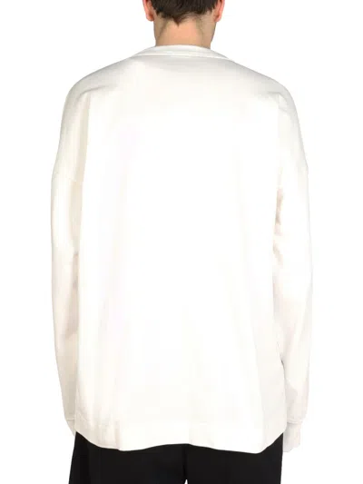 Diesel Crewneck S-patchy Sweatshirt With Deboosed Patch In White