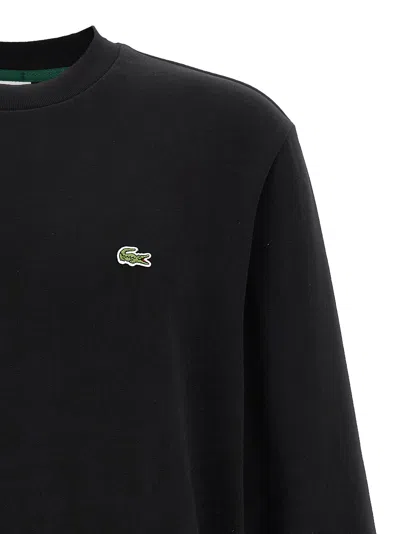 Lacoste Mens Crew Neck Fleece Sweatshirt In Black