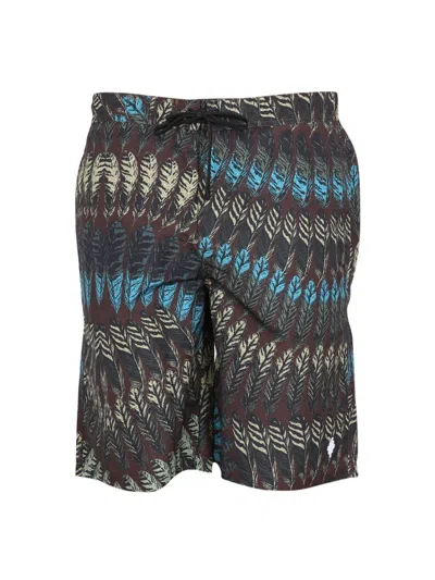 Marcelo Burlon County Of Milan Marcelo Burlon Logo Print Boxer Swimsuit In Gray