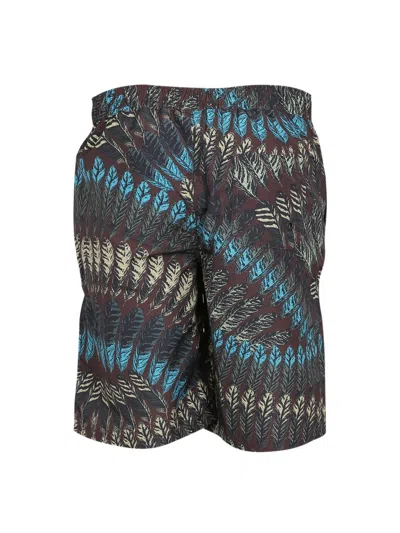 Marcelo Burlon County Of Milan Marcelo Burlon Logo Print Boxer Swimsuit In Gray