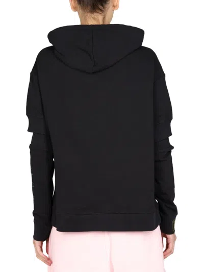 Raf Simons Logo Print Sweatshirt In Black