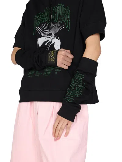 Raf Simons Logo Print Sweatshirt In Black