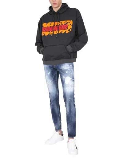 Dsquared2 Dsquared Men Logo Printed Sweatshirt In Gray