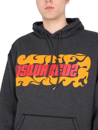 Dsquared2 Dsquared Men Logo Printed Sweatshirt In Gray