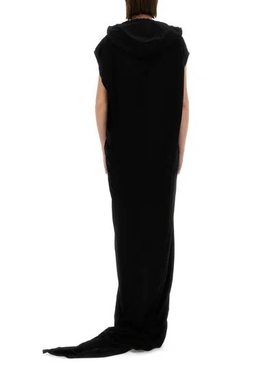 Rick Owens X Drkshdw Long Dress With Hood In Black