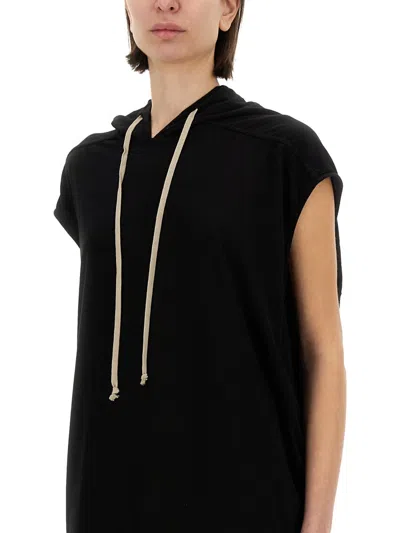 Rick Owens X Drkshdw Long Dress With Hood In Black