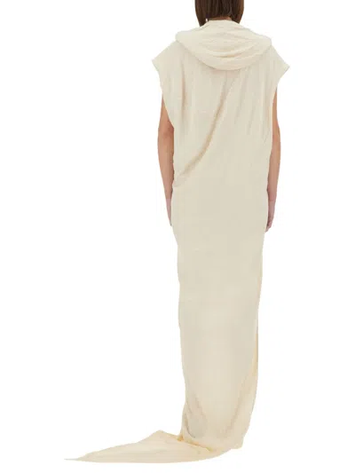 Rick Owens X Drkshdw Long Dress With Hood In Neutral
