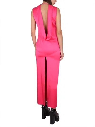 Versace Long Dress With Ring Neckline