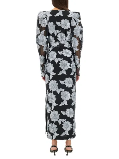 Rotate Birger Christensen Rotate Birgerchristensen Long Floral Dress In Black