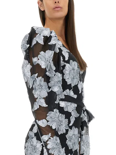 Rotate Birger Christensen Rotate Birgerchristensen Long Floral Dress In Black