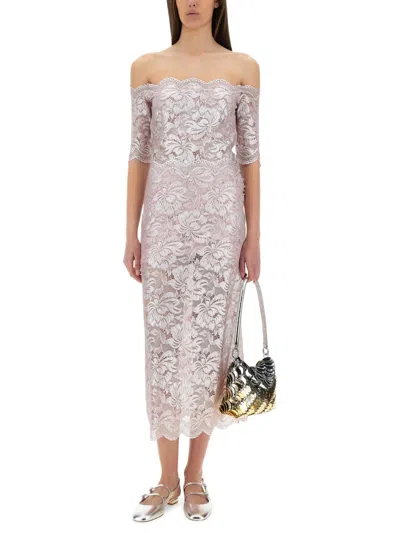 Rabanne Gonna Midi Rosa In Pink